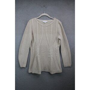 Rio & Rian Cable Knit Taylored Long Sleeve Sweater-Size S/P-Cottagecore